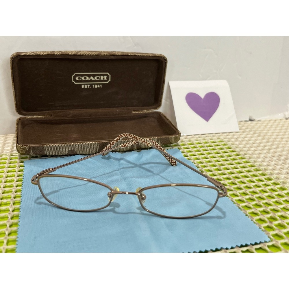 Coach Kiernan 119 Taupe Oval‎ Eyeglasses Frames Monogram Temples 51-17-135